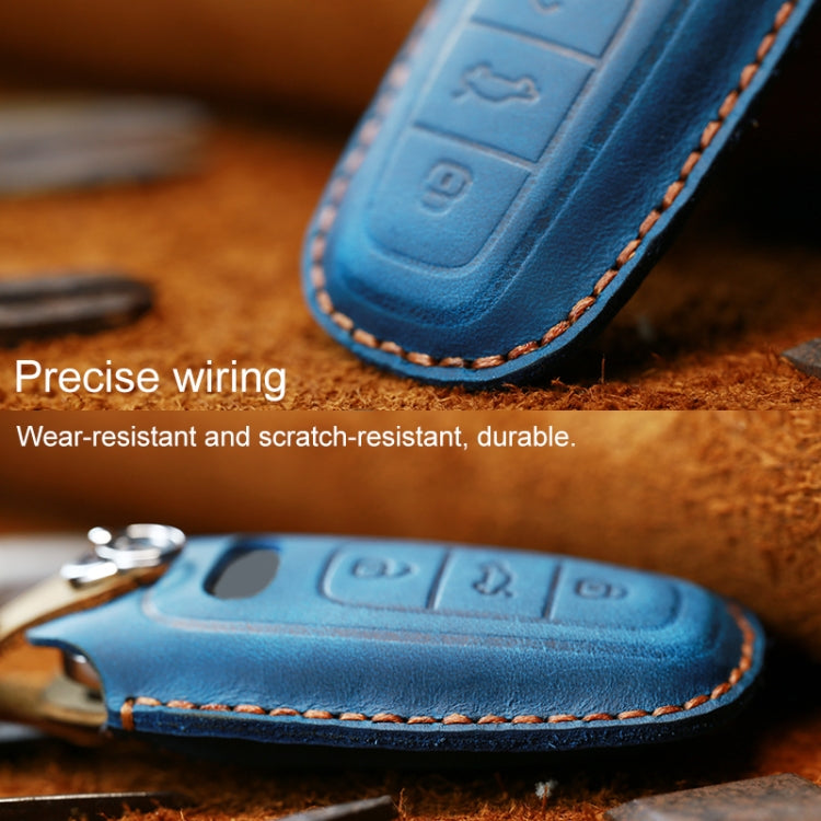 For Audi Series Car Cowhide Leather Key Protective Cover Key Case, C Version 2018 and Above (Red) - Car Key Cases by PMC Jewellery | Online Shopping South Africa | PMC Jewellery | Buy Now Pay Later Mobicred