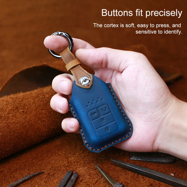For Honda Car Cowhide Leather Key Protective Cover Key Case, Three Keys Tailgate Version (Brown) - Car Key Cases by PMC Jewellery | Online Shopping South Africa | PMC Jewellery | Buy Now Pay Later Mobicred