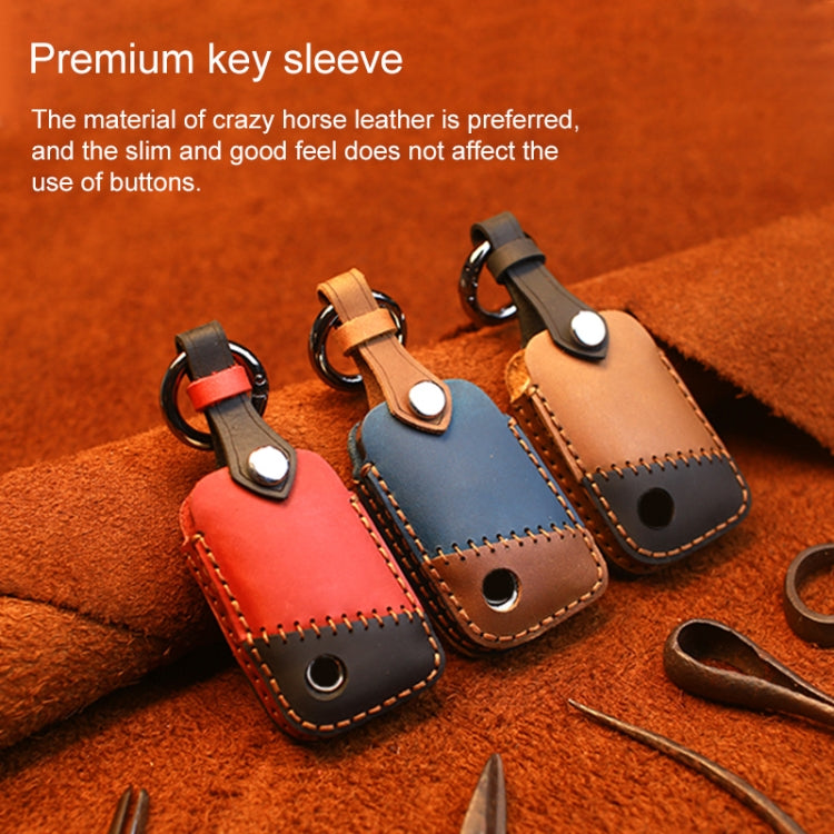 For Volkswagen Car Cowhide Leather Key Protective Cover Key Case, B Version(Red) - Car Key Cases by PMC TechLife | Online Shopping South Africa | PMC TechLife | Buy Now Pay Later Mobicred