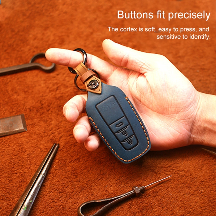 For Toyota Car Cowhide Leather Key Protective Cover Key Case, Three Keys Version (Red) - Car Key Cases by PMC Jewellery | Online Shopping South Africa | PMC Jewellery | Buy Now Pay Later Mobicred