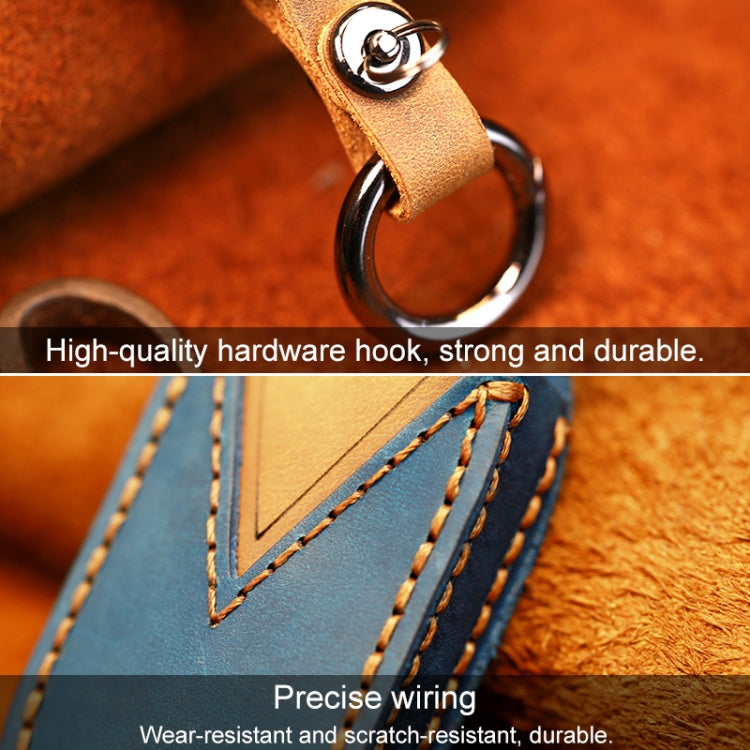 For Buick Car Cowhide Leather Key Protective Cover Key Case, Four Keys Version (Blue) - Car Key Cases by PMC TechLife | Online Shopping South Africa | PMC TechLife | Buy Now Pay Later Mobicred