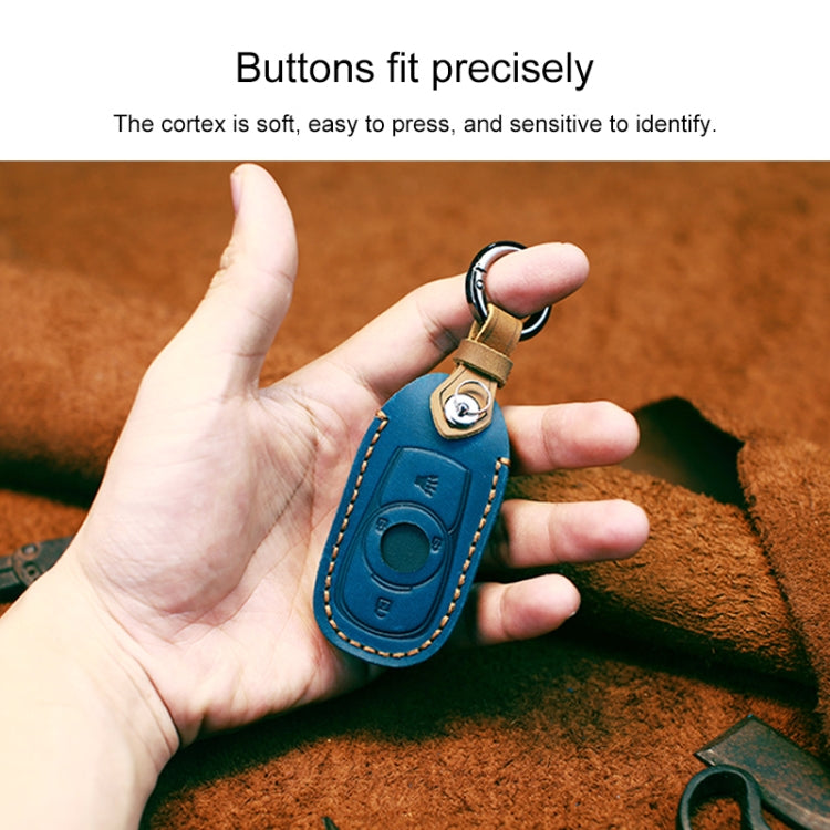 For Buick Car Cowhide Leather Key Protective Cover Key Case, Six Keys Version (Blue) - Car Key Cases by PMC Jewellery | Online Shopping South Africa | PMC Jewellery | Buy Now Pay Later Mobicred