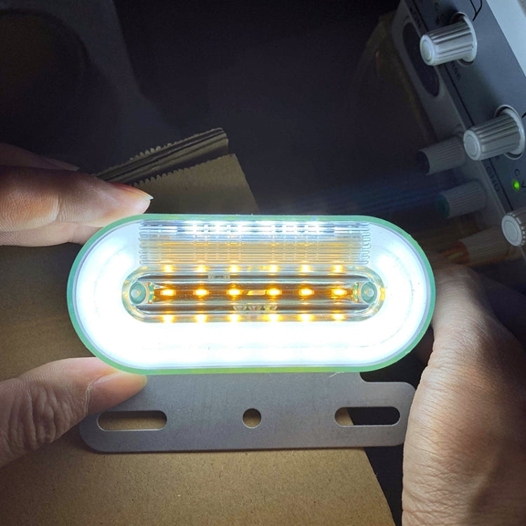 2 PCS 24V 12LED Car Oval Side Lamp (White Light) - Warning Lights by PMC TechLife | Online Shopping South Africa | PMC TechLife | Buy Now Pay Later Mobicred