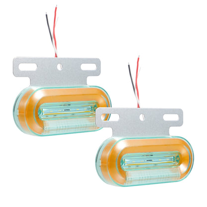 2 PCS 24V 12LED Car Oval Side Lamp (Yellow Light) - Warning Lights by PMC Jewellery | Online Shopping South Africa | PMC Jewellery | Buy Now Pay Later Mobicred