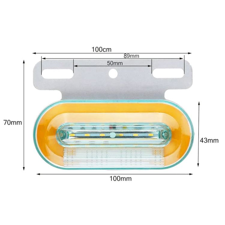 2 PCS 24V 12LED Car Oval Side Lamp (Yellow Light) - Warning Lights by PMC Jewellery | Online Shopping South Africa | PMC Jewellery | Buy Now Pay Later Mobicred