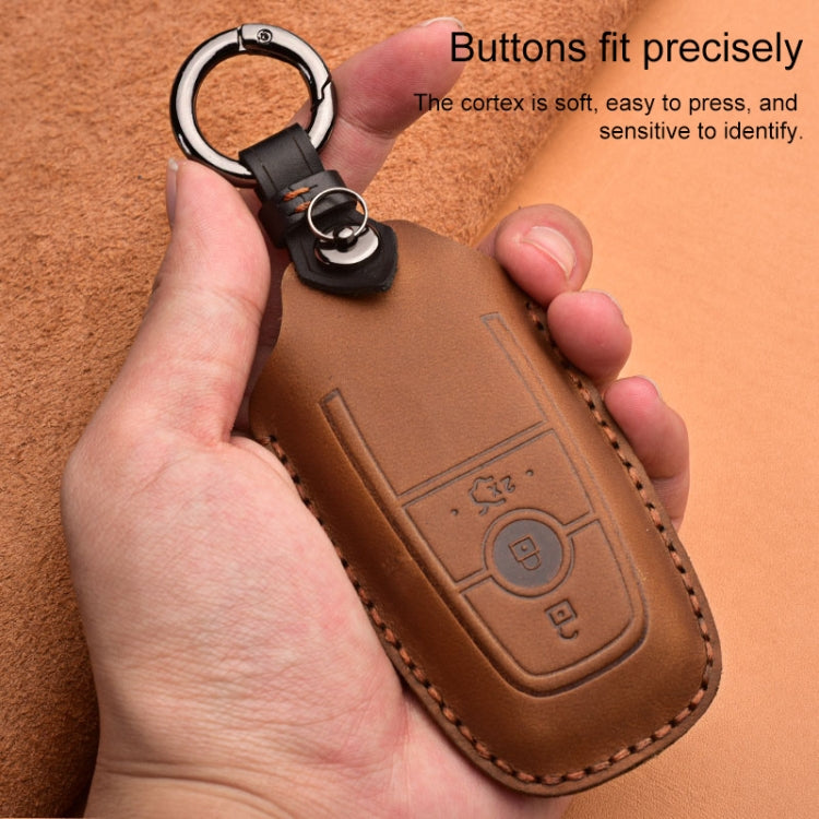 For Ford Car Cowhide Leather Key Protective Cover Key Case, Four Keys Version (Blue) - Car Key Cases by PMC Jewellery | Online Shopping South Africa | PMC Jewellery | Buy Now Pay Later Mobicred