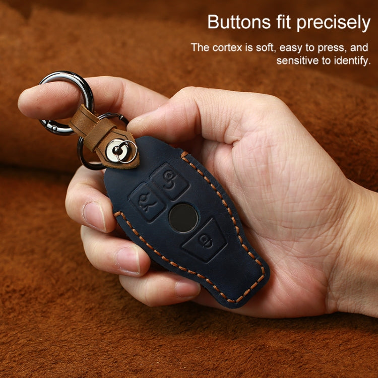 For Mercedes-Benz Old Style Car Cowhide Leather Key Protective Cover Key Case (Red) - Car Key Cases by PMC TechLife | Online Shopping South Africa | PMC TechLife | Buy Now Pay Later Mobicred