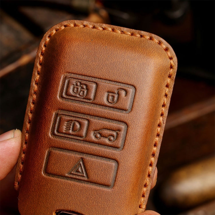 For Land Rover Car Cowhide Leather Key Protective Cover Key Case (Red) - Car Key Cases by PMC Jewellery | Online Shopping South Africa | PMC Jewellery | Buy Now Pay Later Mobicred
