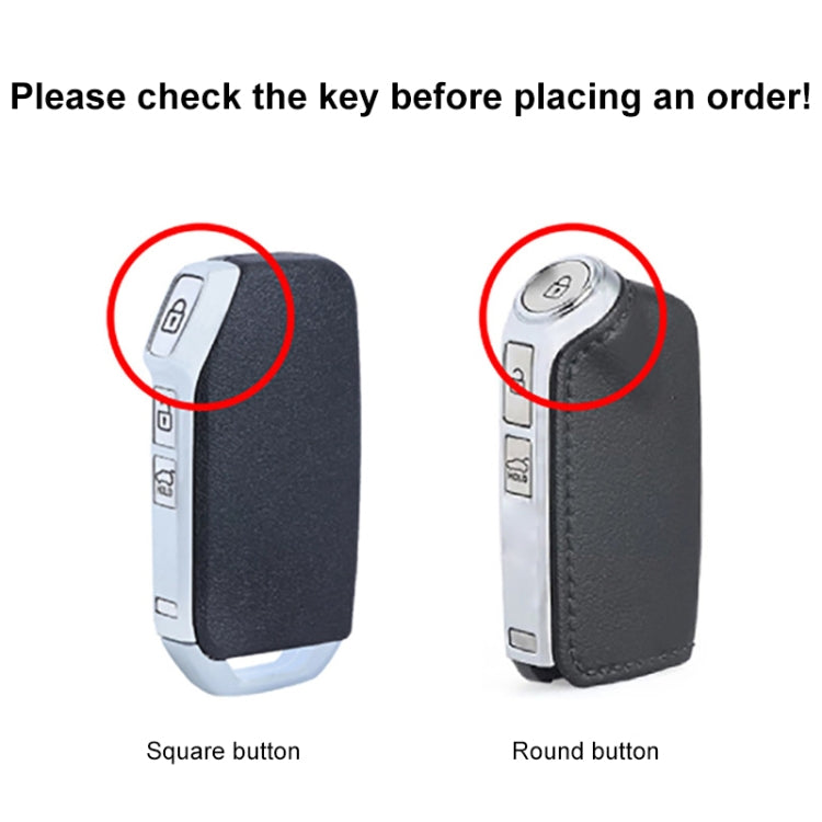 For Kia Car Cowhide Leather Key Protective Cover Key Case, Square Version (Brown) - free shipping - PMC Jewellery - Order now!