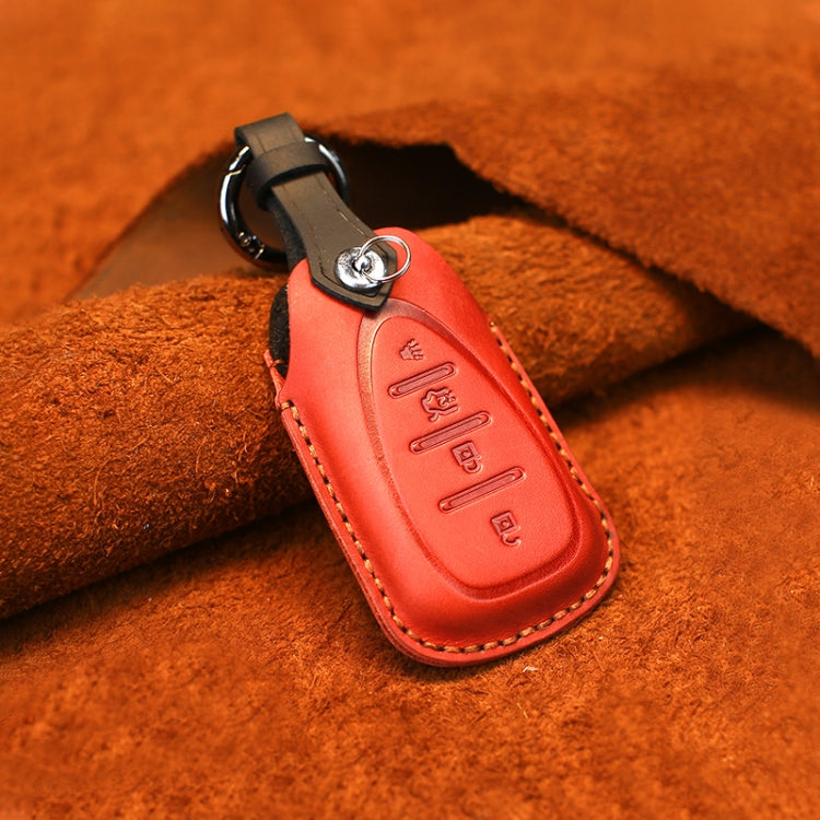 For Chevrolet Car Cowhide Leather Key Protective Cover Key Case, Four Keys Version (Red) - Car Key Cases by PMC Jewellery | Online Shopping South Africa | PMC Jewellery | Buy Now Pay Later Mobicred
