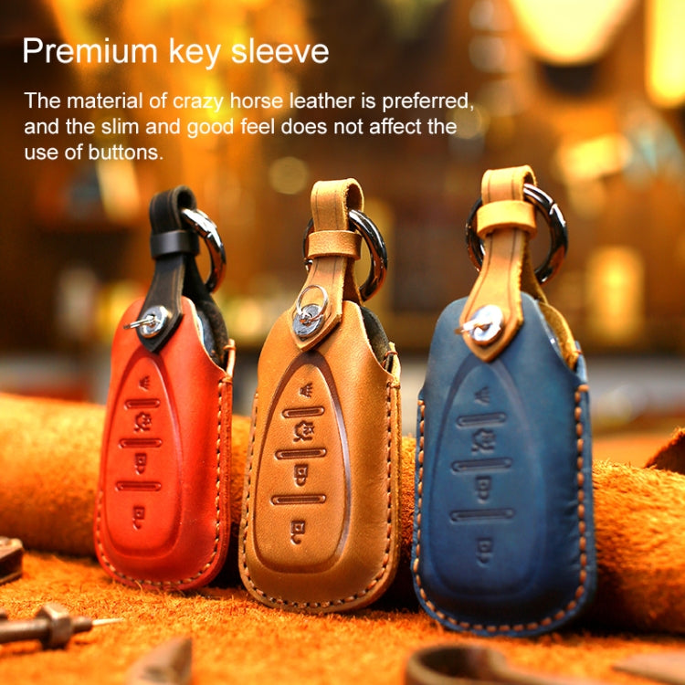 For Chevrolet Car Cowhide Leather Key Protective Cover Key Case, Four Keys Version (Red) - Car Key Cases by PMC Jewellery | Online Shopping South Africa | PMC Jewellery | Buy Now Pay Later Mobicred