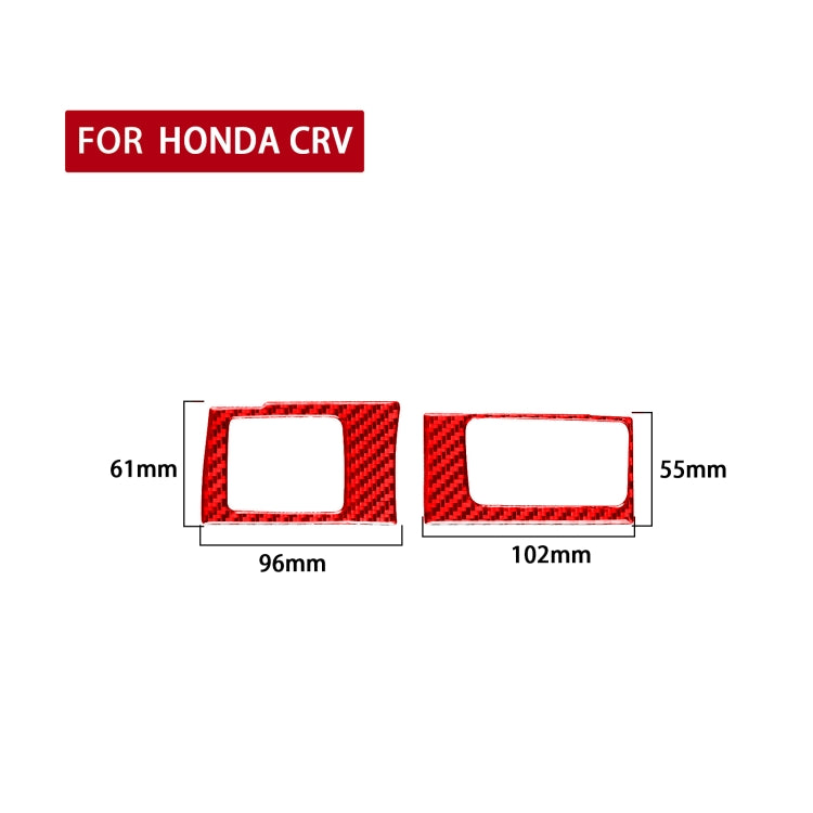 2 PCS Set for Honda CRV 2007-2011 Carbon Fiber Car Central Control Card Box Panel Decorative Sticker, Right Drive (Red) - Car Interior Mouldings by PMC Jewellery | Online Shopping South Africa | PMC Jewellery | Buy Now Pay Later Mobicred