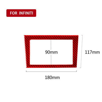 Car Carbon Fiber Navigation Frame Decorative Sticker for Infiniti Q50 2014-2020, Left and Right Drive(Red) - Car Interior Mouldings by PMC Jewellery | Online Shopping South Africa | PMC Jewellery | Buy Now Pay Later Mobicred
