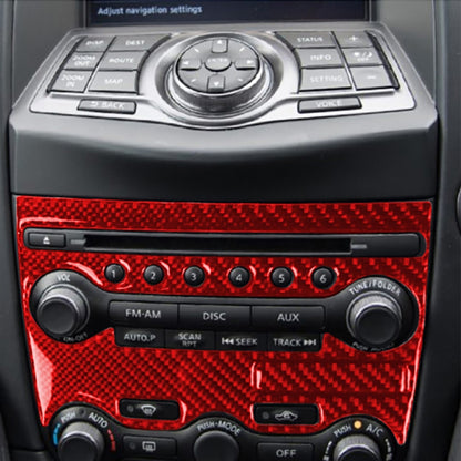 2 in 1 Car Carbon Fiber Air Conditioning Adjustment Panel Decorative Sticker for Nissan 370Z / Z34 2009-, Left and Right Drive Universal (Red) - Car Interior Mouldings by PMC Jewellery | Online Shopping South Africa | PMC Jewellery | Buy Now Pay Later Mobicred