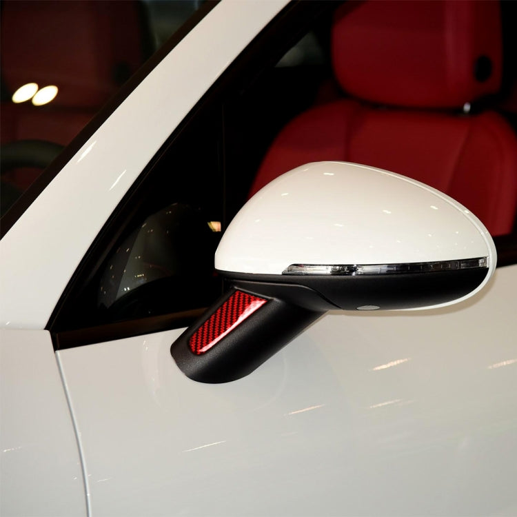 Car Carbon Fiber Rearview Mirror Decorative Sticker for Porsche Macan 2014-2021, Left and Right Drive Universal (Red) - Car Interior Mouldings by PMC Jewellery | Online Shopping South Africa | PMC Jewellery | Buy Now Pay Later Mobicred