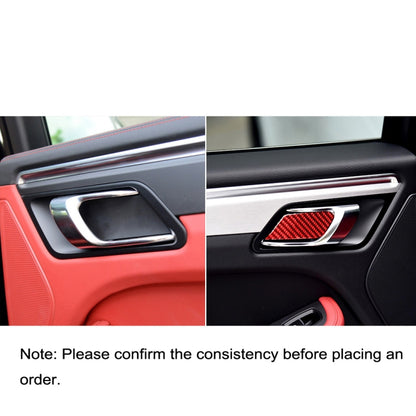 Car Carbon Fiber Inner Door Bowl Panel Decorative Sticker for Porsche Macan 2014-2021, Left and Right Drive Universal (Red) - Car Interior Mouldings by PMC Jewellery | Online Shopping South Africa | PMC Jewellery | Buy Now Pay Later Mobicred