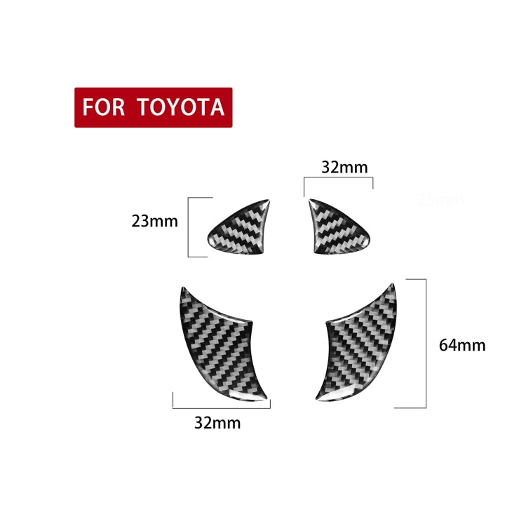 4 PCS / Set Carbon Fiber Car Front Middle Net Logo Decorative Sticker for Toyota 4Runner 2010-2020 - Decorative Sticker by PMC Jewellery | Online Shopping South Africa | PMC Jewellery | Buy Now Pay Later Mobicred