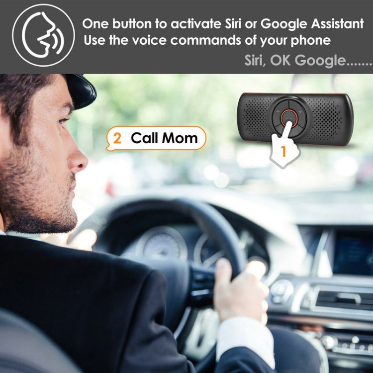 T826 Car Bluetooth Wireless MP3 Player FM Player for Sun Visor - Bluetooth Car Kits by PMC TechLife | Online Shopping South Africa | PMC TechLife | Buy Now Pay Later Mobicred