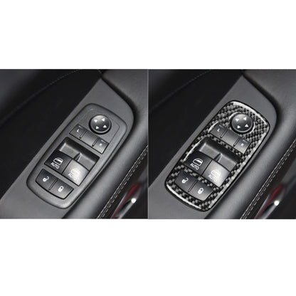 Carbon Fiber Car Window Lift Button Decorative Sticker for Dodge Challenger 2015 to Now, Left Driving - Car Interior Mouldings by PMC Jewellery | Online Shopping South Africa | PMC Jewellery | Buy Now Pay Later Mobicred