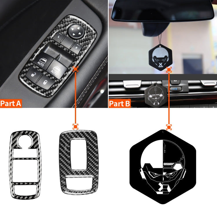 Carbon Fiber Car Window Lift Button Decorative Sticker for Dodge Challenger 2015 to Now, Left Driving - Car Interior Mouldings by PMC Jewellery | Online Shopping South Africa | PMC Jewellery | Buy Now Pay Later Mobicred