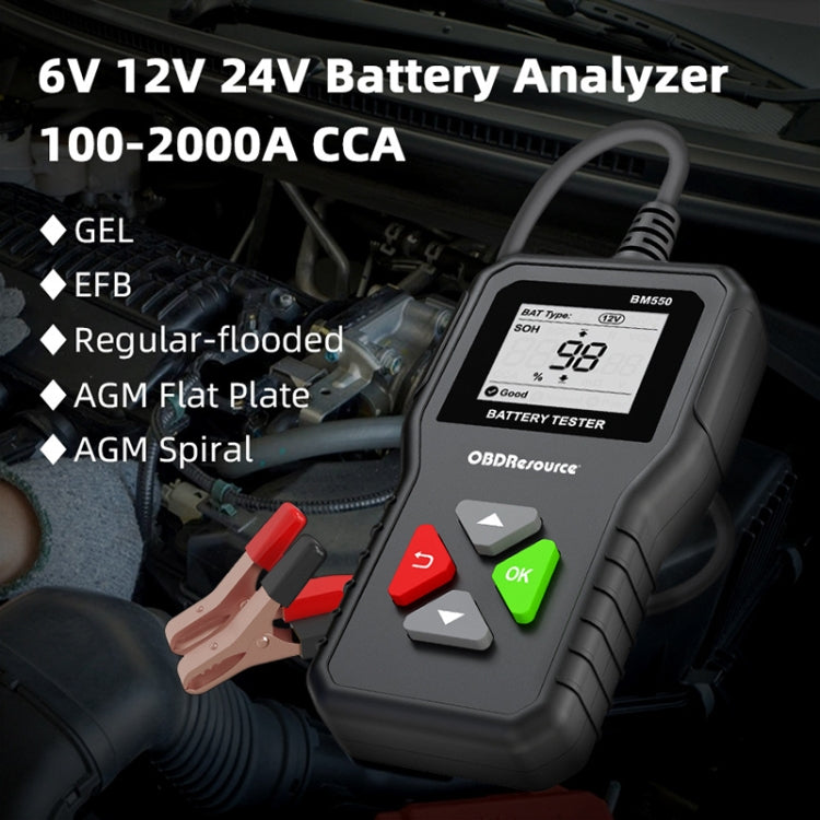 BM550 6V / 12V / 24V 3 in 1 Battery Tester Analyzer Battery Life Detector - Electronic Test by PMC Jewellery | Online Shopping South Africa | PMC Jewellery | Buy Now Pay Later Mobicred