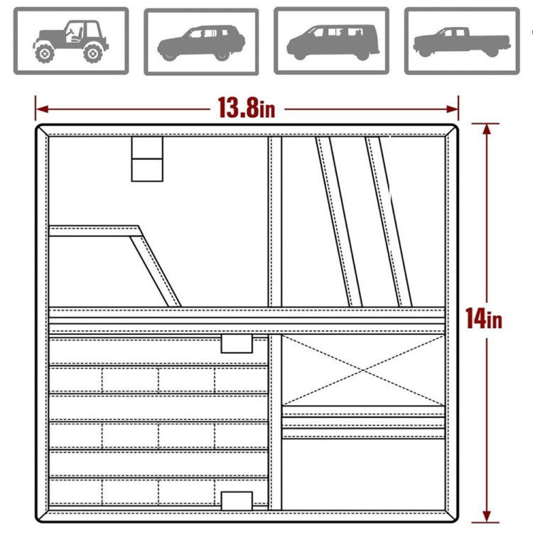 Car Sun Visor Storage Bag Glasses Frame Bill Clip (Khaki) - Stowing Tidying by PMC Jewellery | Online Shopping South Africa | PMC Jewellery | Buy Now Pay Later Mobicred