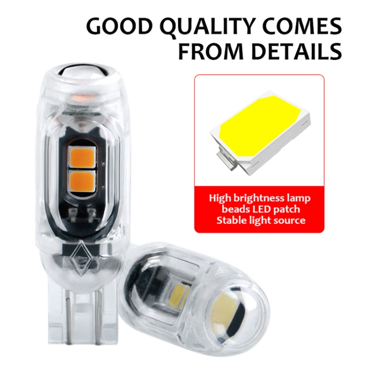 4pcs T10 DC12V /  0.84W / 0.07A / 150LM Car Clearance Light 5LEDs SMD-3030 Lamp Beads with lens (Yellow Light) - Clearance Lights by PMC Jewellery | Online Shopping South Africa | PMC Jewellery | Buy Now Pay Later Mobicred