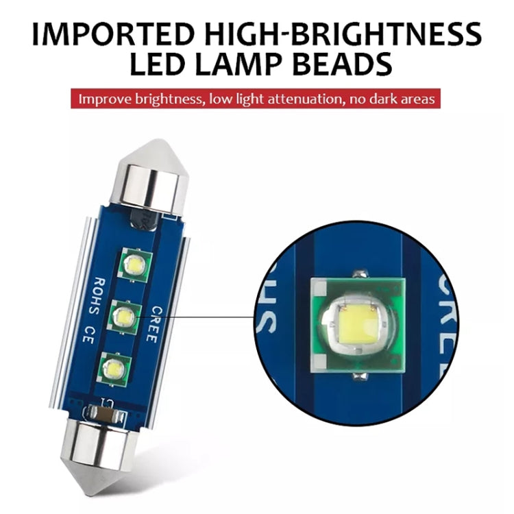 2pcs 31mm IC12V /  2.76W / 0.23A / 300LM 3LEDs SMD Car Reading Lamp Dome Light - free shipping - PMC TechLife - Order now!