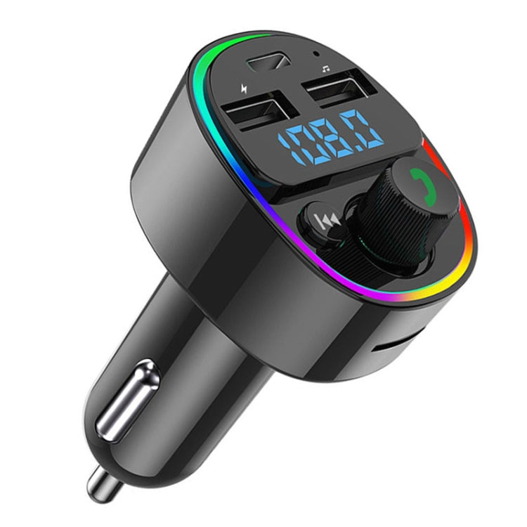 Car Bluetooth MP3 Player FM Transmitter With Phone Hands-free Knob Support Voltage Detection & Ambient Light - Bluetooth Car Kits by PMC Jewellery | Online Shopping South Africa | PMC Jewellery | Buy Now Pay Later Mobicred