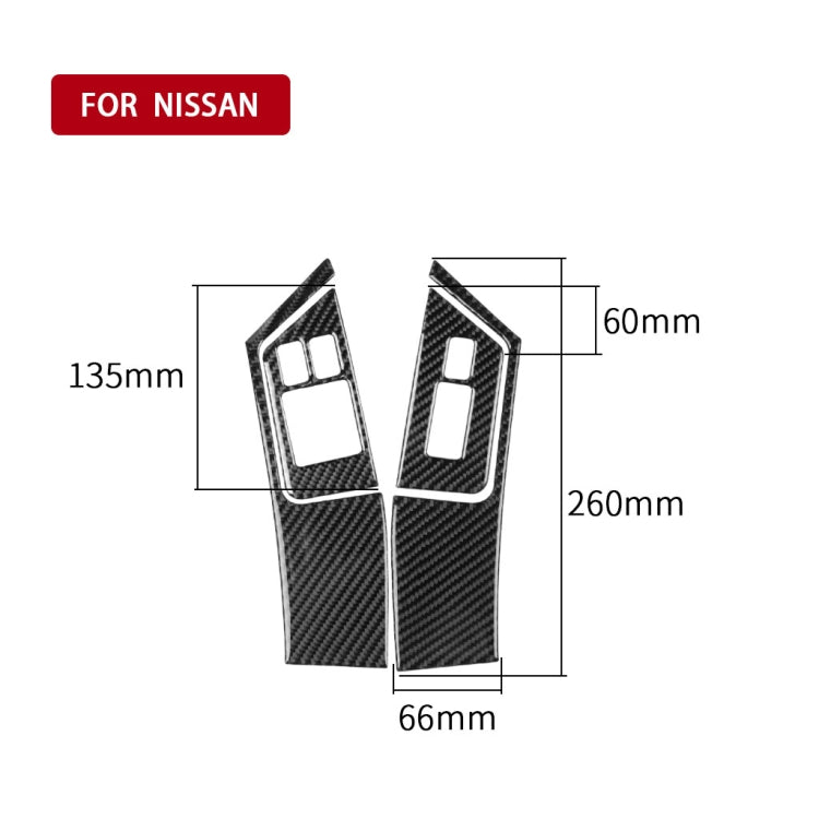 4 PCS Car Carbon Fiber Window Lift Button Panel Decorative Sticker for Nissan GTR R35 2008-2016, Left Drive - Car Interior Mouldings by PMC Jewellery | Online Shopping South Africa | PMC Jewellery | Buy Now Pay Later Mobicred