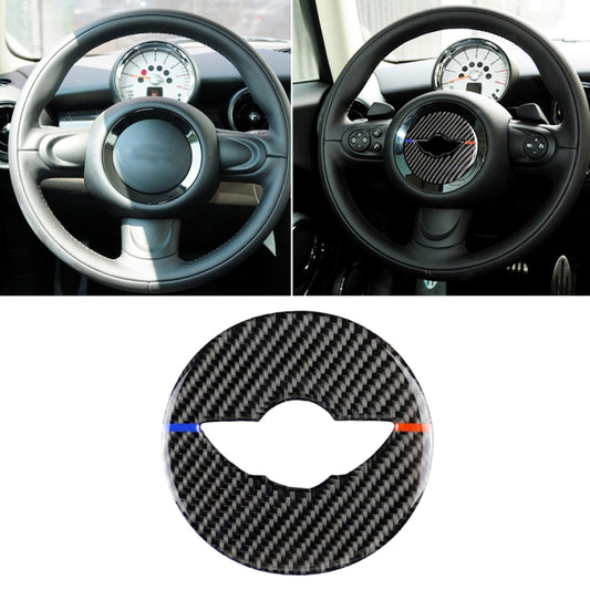 Red Blue Color Car Steering Wheel Logo R Chassis Carbon Fiber Decorative Sticker for BMW MINI R55 / R56 / Countryman R60 / Paceman R61 - Car Interior Mouldings by PMC Jewellery | Online Shopping South Africa | PMC Jewellery | Buy Now Pay Later Mobicred