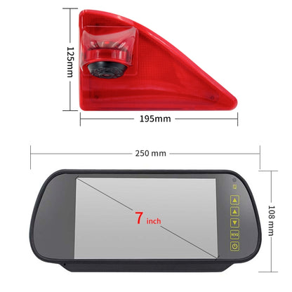 PZ462 Car Waterproof Brake Light View Camera + 7 inch Rearview Monitor for Renault / Nissan / Opel - Rear View Cameras by PMC Jewellery | Online Shopping South Africa | PMC Jewellery | Buy Now Pay Later Mobicred