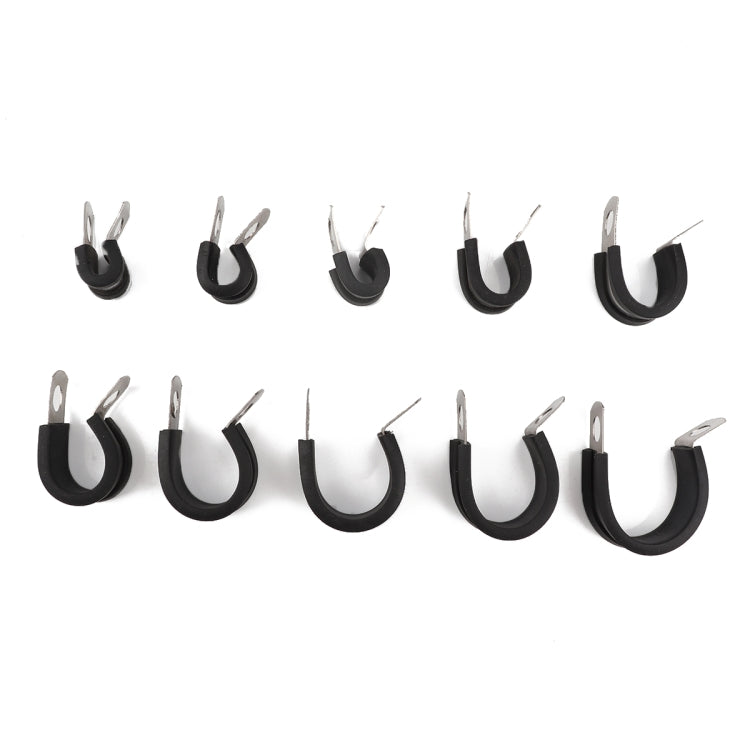 10 PCS Car Rubber Cushion Pipe Clamps Stainless Steel Clamps, Size: 1 inch (25mm) - Booster Cable & Clip by PMC Jewellery | Online Shopping South Africa | PMC Jewellery | Buy Now Pay Later Mobicred