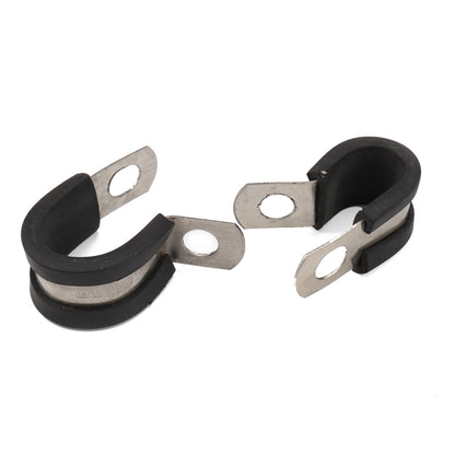 10 PCS Car Rubber Cushion Pipe Clamps Stainless Steel Clamps, Size: 13/16 inch (21mm) - Booster Cable & Clip by PMC Jewellery | Online Shopping South Africa | PMC Jewellery | Buy Now Pay Later Mobicred