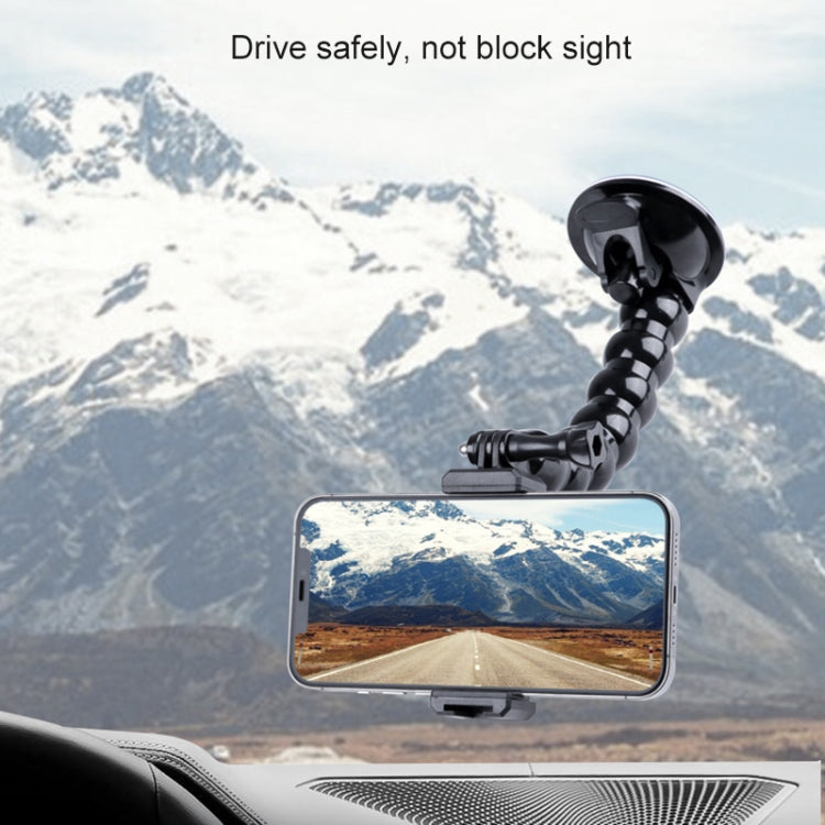Extended Suction Cup Jaws Flex Clamp Mount with Cold Shoe Phone Clamp (Black) - Holder by PMC TechLife | Online Shopping South Africa | PMC TechLife | Buy Now Pay Later Mobicred