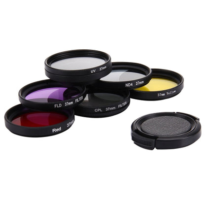 JUNESTAR 7 in 1 Proffesional 37mm Lens Filter(CPL + UV + ND4 + Red + Yellow + FLD / Purple) & Lens Protective Cap for GoPro HERO4 / 3+ / 3 Sport Action Camera - Lens Filter by JSR | Online Shopping South Africa | PMC Jewellery | Buy Now Pay Later Mobicred