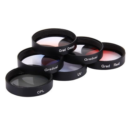 JUNESTAR 6 in 1 Professional 34mm Lens Filter(CPL + UV + Gradual Red + Gradual Orange + Gradual Blue + Gradual Grey) for DJI Phantom 3 & 4 - Phantom Lens Filter by JSR | Online Shopping South Africa | PMC Jewellery | Buy Now Pay Later Mobicred