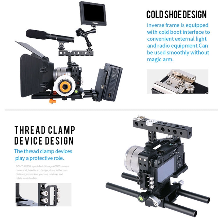 YELANGU C6 Camera Video Cage Stabilizer for Sony A6000 / A6300 / A6500 / A6400 (Black) - Camera Cage by YELANGU | Online Shopping South Africa | PMC TechLife | Buy Now Pay Later Mobicred
