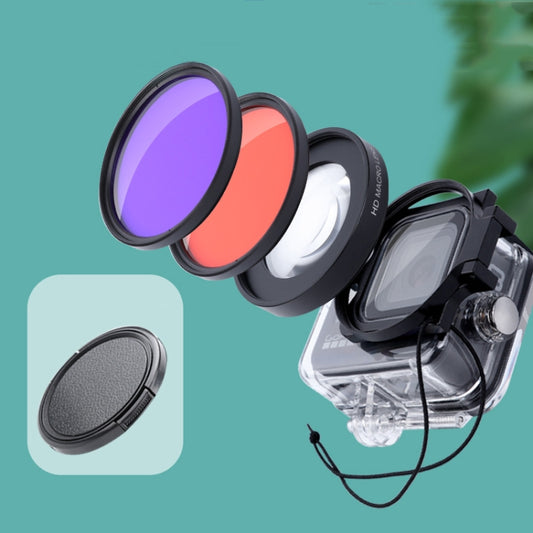 RUIGPRO for GoPro HERO8 58mm 16X Macro Lens + Red/Purple Diving Lens  Filter + Dive Housing Waterproof Case Kits with Filter Adapter Ring & Lens Cap - Lens Filter by RUIGPRO | Online Shopping South Africa | PMC Jewellery