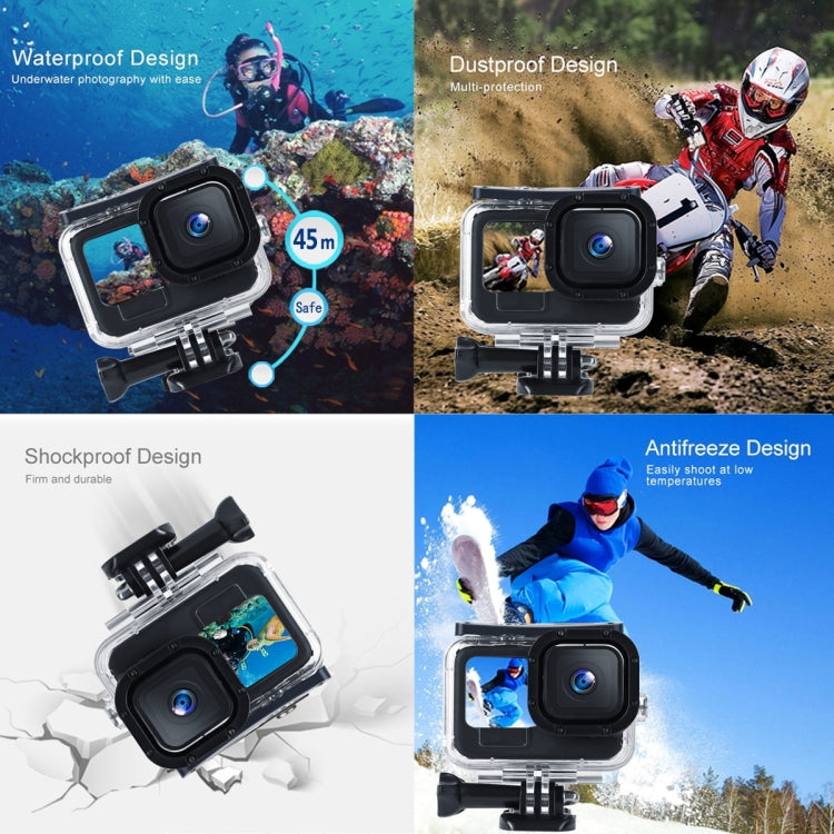 45m Waterproof Housing Protective Case with Buckle Basic Mount & Screw For GoPro HERO10 Black / HERO9 Black - Waterproof Cases by PMC TechLife | Online Shopping South Africa | PMC TechLife | Buy Now Pay Later Mobicred