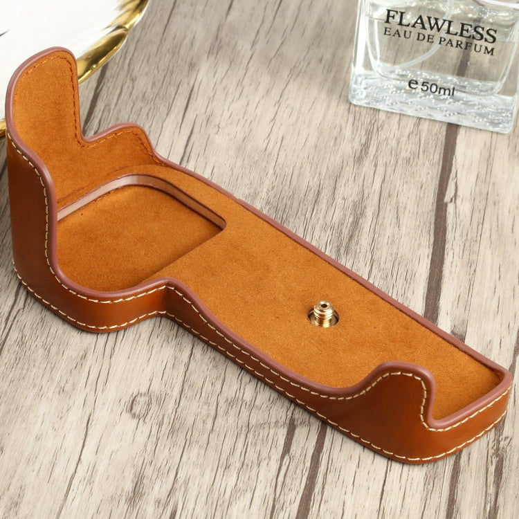 1/4 inch Thread PU Leather Camera Half Case Base for Canon EOS 90D (Brown) - free shipping - PMC TechLife - Order now!