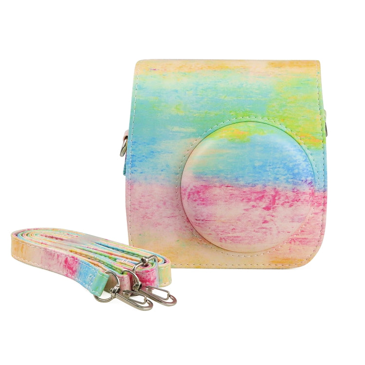 Oil Paint Full Body PU Leather Case Camera  Bag with Strap for FUJIFILM instax mini 7+ - Leather Bag by PMC TechLife | Online Shopping South Africa | PMC TechLife | Buy Now Pay Later Mobicred