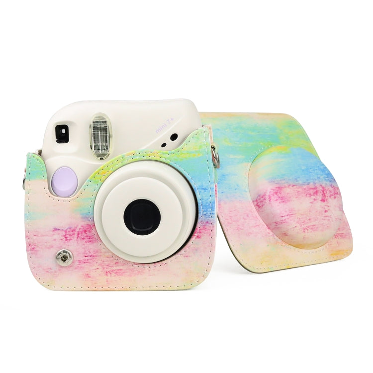 Oil Paint Full Body PU Leather Case Camera  Bag with Strap for FUJIFILM instax mini 7+ - Leather Bag by PMC TechLife | Online Shopping South Africa | PMC TechLife | Buy Now Pay Later Mobicred