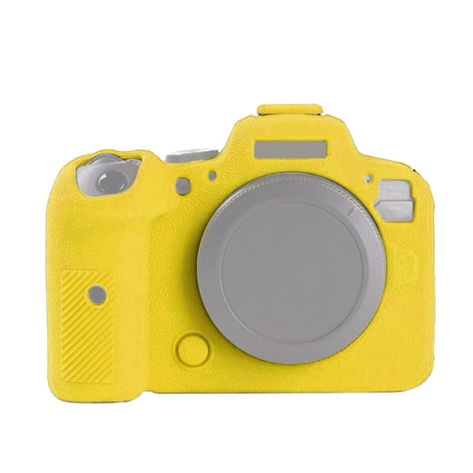 For Canon EOS R6 Litchi Texure Soft Silicone Case(Yellow) - Protective Case by PMC Jewellery | Online Shopping South Africa | PMC Jewellery | Buy Now Pay Later Mobicred