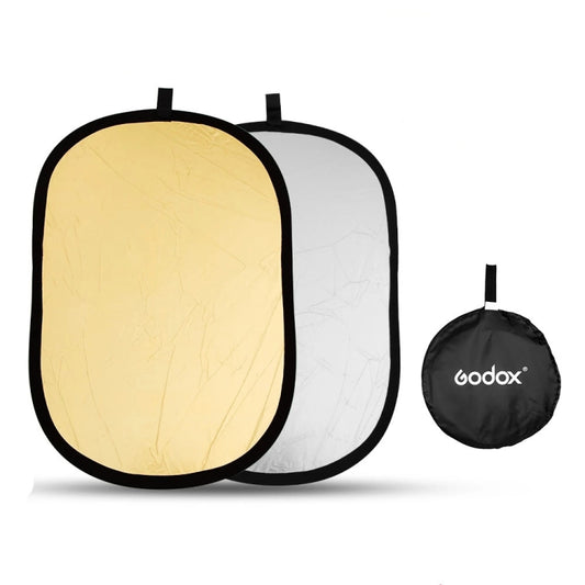 Godox FT01 2 in 1 Gold / Silver Oval Folding Reflector Board, Size: 90 x 120cm -  by Godox | Online Shopping South Africa | PMC Jewellery | Buy Now Pay Later Mobicred