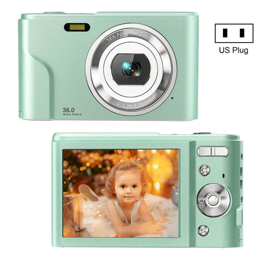 DC311 2.4 inch 36MP 16X Zoom 2.7K Full HD Digital Camera Children Card Camera, US Plug(Green) - Children Cameras by PMC Jewellery | Online Shopping South Africa | PMC Jewellery | Buy Now Pay Later Mobicred