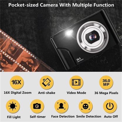 DC311 2.4 inch 36MP 16X Zoom 2.7K Full HD Digital Camera Children Card Camera, AU Plug (Silver) - Children Cameras by PMC Jewellery | Online Shopping South Africa | PMC Jewellery | Buy Now Pay Later Mobicred