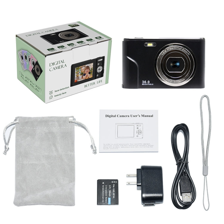 DC311 2.4 inch 36MP 16X Zoom 2.7K Full HD Digital Camera Children Card Camera, EU Plug(Green) - Children Cameras by PMC Jewellery | Online Shopping South Africa | PMC Jewellery | Buy Now Pay Later Mobicred