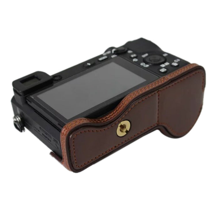 1/4 inch Thread PU Leather Camera Half Case Base for Sony ILCE-A6500 / A6500 (Black) - Half Case by PMC TechLife | Online Shopping South Africa | PMC TechLife | Buy Now Pay Later Mobicred