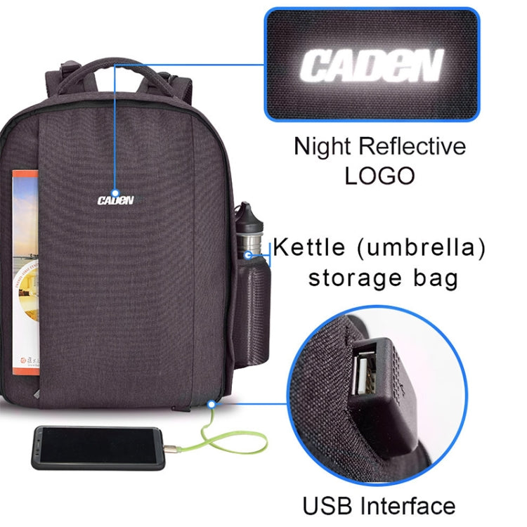 CADeN Multifunctional Shoulder SLR Camera Lens Bag Photography Backpack (Coffee) - free shipping - PMC TechLife - Order now!